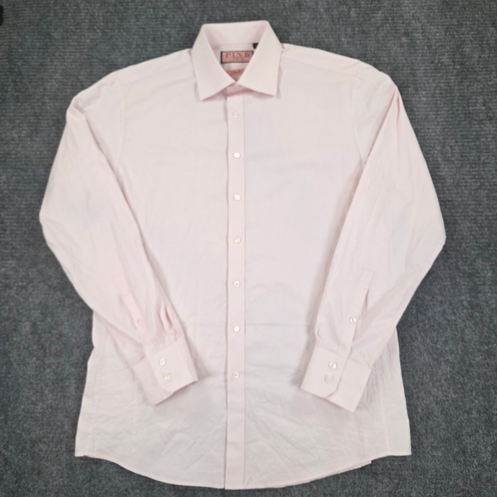 Thomas Pink Jermyn Street London Slim Fit Dress Shirt Light Pink Mens 16 41cm